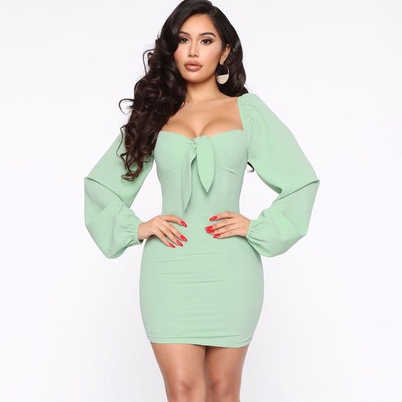 Classy sage dress - Picture 2 of 3